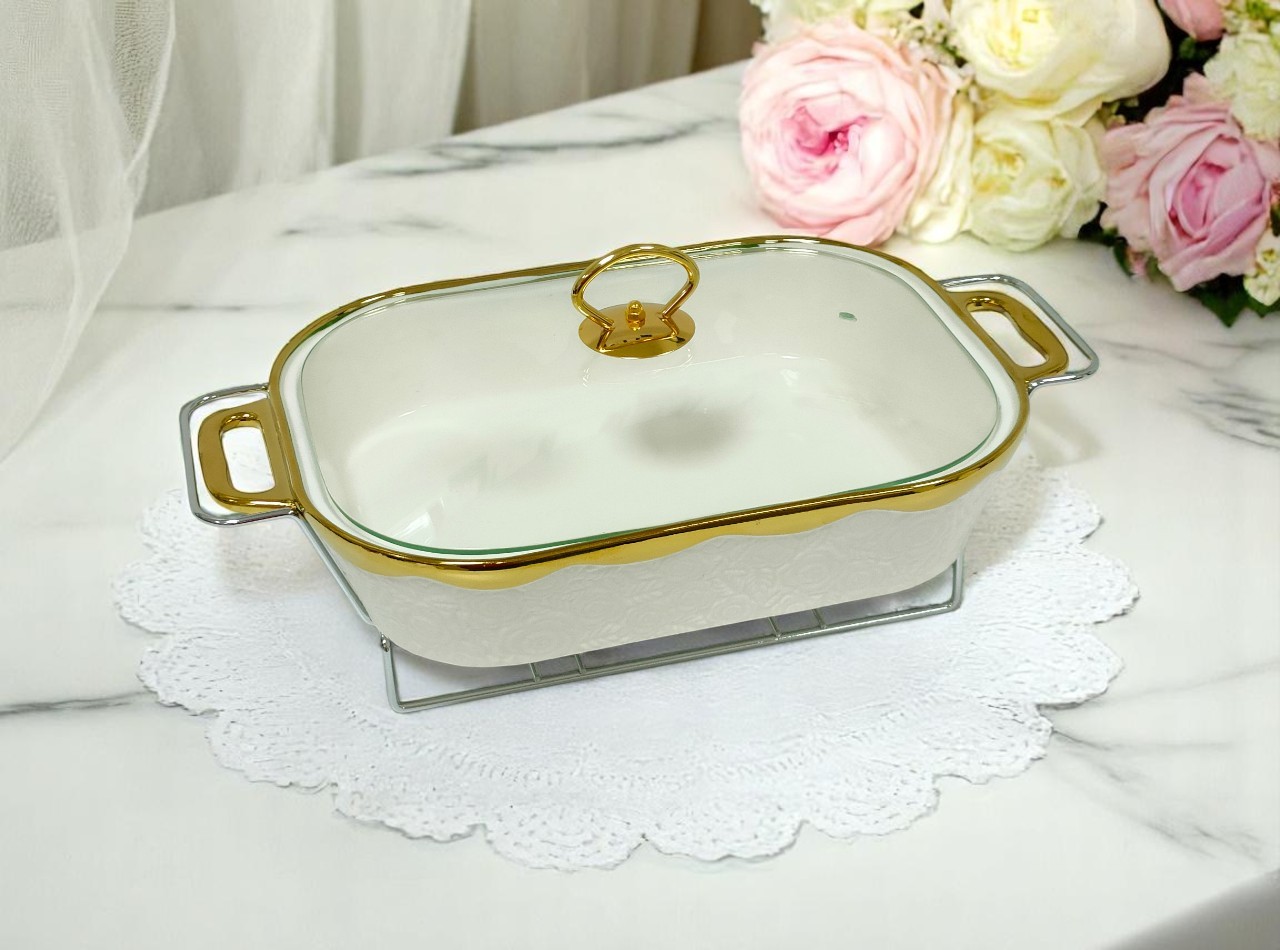 CR918CH Penghangat Makanan Persegi Panjang (with Embossed Flower)